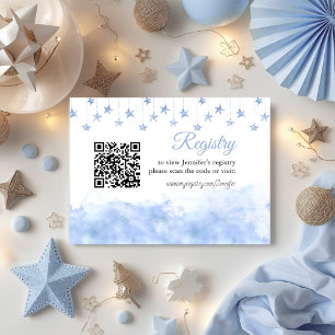 Twinkle Little Star Blue Boy Baby Shower Presentre Tilläggskort
