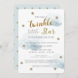 Twinkle Little Star Blue Boy Drive by Baby Shower Inbjudningar