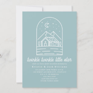 Twinkle Little Star Blue Boy Shower Inbjudningar