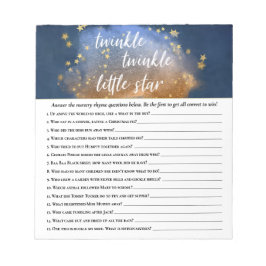 Twinkle Little Star | Blue Guld Nursery Rhyme Quiz Anteckningsblock