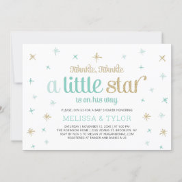 Twinkle Little Star Boy Shower, Sprinkle Inbjudningar