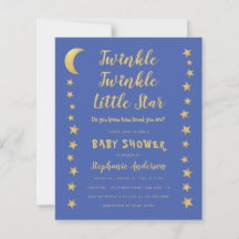 Twinkle Little Star Budget Baby Shower-inbjudan