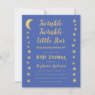 Twinkle Little Star Budget Baby Shower-inbjudan