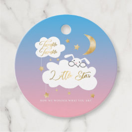 Twinkle Little Star Bunny Gender Reveal Guld Gåvor Etiketter