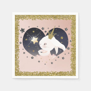 Twinkle Little Star Bunny Rabbit Peach Baby Shower Pappersservett
