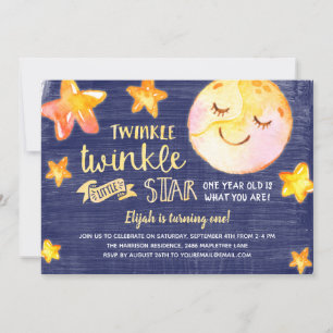 Twinkle Little Star Celestial Barns födelsedag Par Inbjudningar