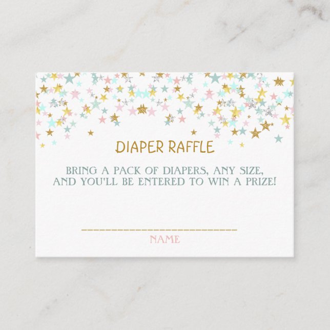 Twinkle Little Star Diaper Raffle African American Tilläggskort (Framsida)