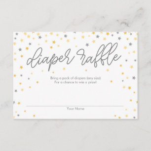 Twinkle Little Star Diaper Raffle Biljett Grått Tilläggskort