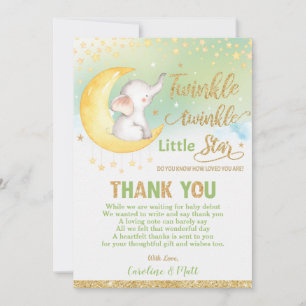 Twinkle Little Star Elefant Baby Shower Neutral Tack Kort
