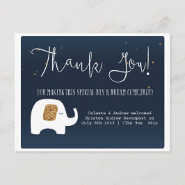 Twinkle Little Star Elephant Baby Shower Tack Vykort