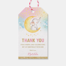 Twinkle Little Star Elephant Guld Tack Favor Presentetikett