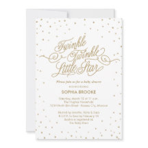 Twinkle Little Star Finare Guld & White Baby Showe