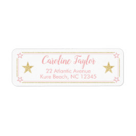 Twinkle Little Star Flicka Shower Rosa Guld Returadress Etikett