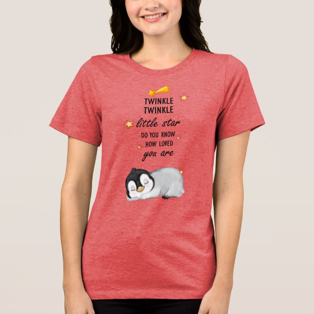 Twinkle Little Star för sömnpenguin T- T Shirt (Framsida)