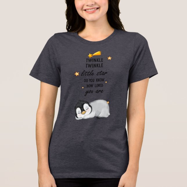 Twinkle Little Star för sömnpenguin T- T Shirt (Framsida)