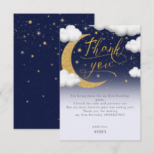 Twinkle Little Star Första födelsedag Tack Kort