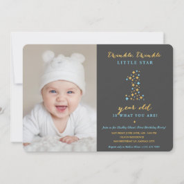 Twinkle Little Star Första födelsedagsinbjudan Boy Inbjudningar