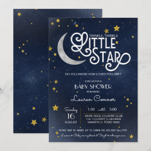 Twinkle Little Star Gender Neutral Baby Shower Inbjudningar