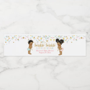 Twinkle Little Star Gender Neutral Ethnic Baby Vattenflaskor Etikett