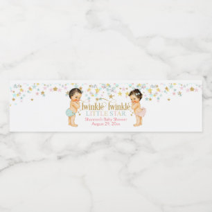 Twinkle Little Star Gender Reveal Baby Vattenflaskor Etikett