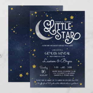 Twinkle Little Star Gender Reveal Party Inbjudningar