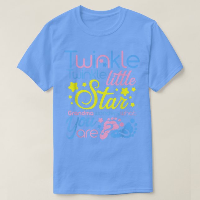 Twinkle Little Star Grandma undrar vad du är.  T Shirt (Design framsida)
