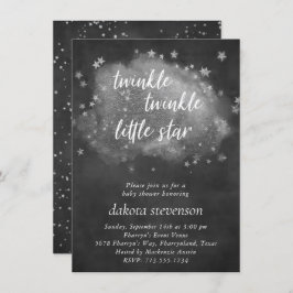 Twinkle Little Star | Grått och Silver Inbjudningar