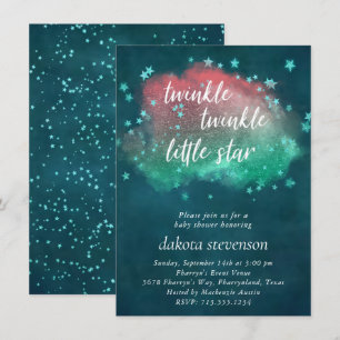 Twinkle Little Star Grönt av färgtavelfärgad Mör Inbjudningar