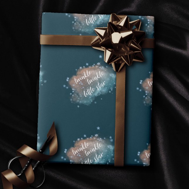 Twinkle Little Star | Grönt av skalet och taupe Br Presentpapper (Skapare uppladdad)