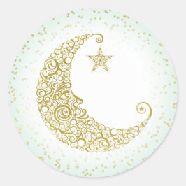 Twinkle Little Star Guld Månde Klistermärke Mint