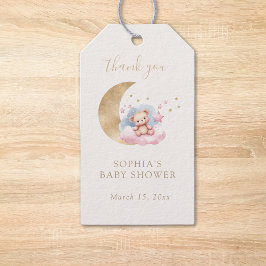 Twinkle Little Star Guld Måne Tack För Favors Presentetikett