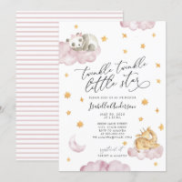 Twinkle Little Star Gult Rosa Girl Baby Shower