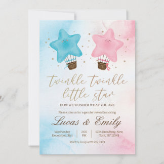 Twinkle Little Star Könsuppenbarelse Inbjudan