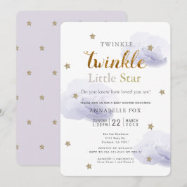 Twinkle Little Star Lavender Baby Shower Inbjudningar