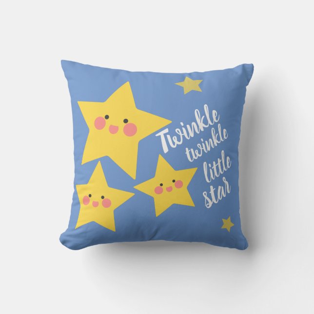 Twinkle Little Star Lycklig Gult Stars Kudde (Framsida)