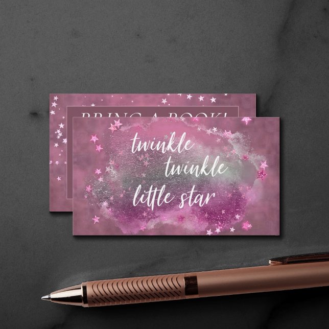 Twinkle Little Star | Mauve Rosa Grått Ta med Bok Tilläggskort (Skapare uppladdad)
