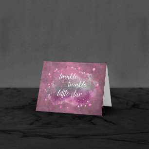 Twinkle Little Star   Mauve Rosa Silver Grått Phot Tack Kort