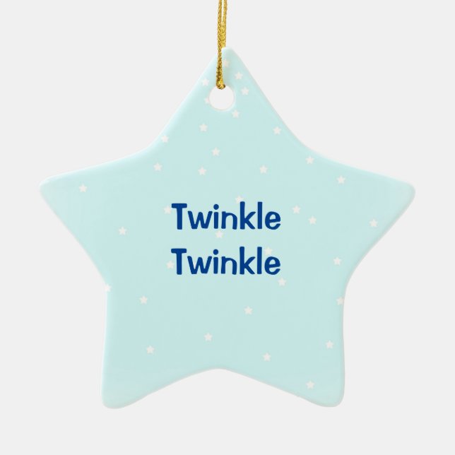 Twinkle Little Star med Namn Ceramic Orna Julgransprydnad Keramik (Framsidan)
