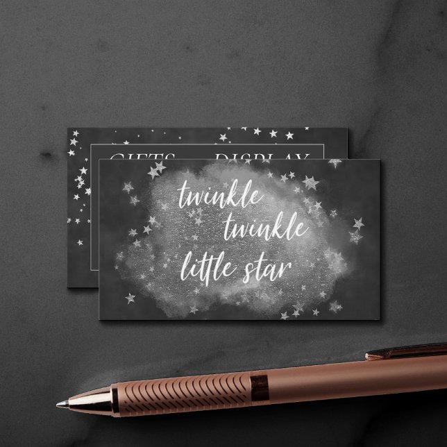 Twinkle Little Star | Monokrom Grått Gift-Visning Tilläggskort (Skapare uppladdad)