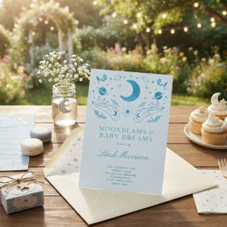 Twinkle Little Star Moon & Stars Barnkalas Inbjudningar