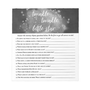 Twinkle Little Star   Mörk Grått Nursery Rhyme Gam Anteckningsblock