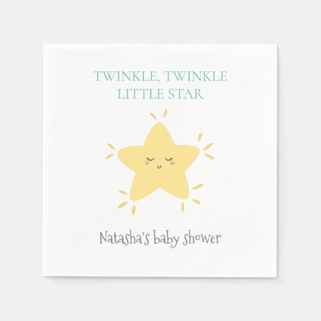 Twinkle Little Star Nursery Rhyme Baby Shower Pappersservett (Framsidan)
