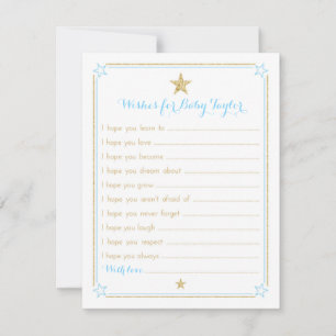 Twinkle Little Star Önskar Baby Blue Guld