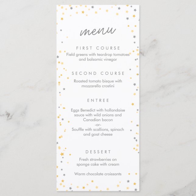 Twinkle Little Star Party / Shower Menu Meny (Framsida)