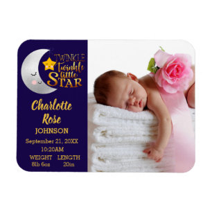 Twinkle Little Star Photo Birth Notice Magnet