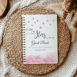 Twinkle Little Star Pink Baby Shower Guest Book Anteckningsbok