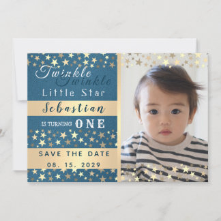 Twinkle Little Star Pojke 1-årsdag Spara Datumet