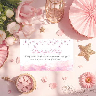 Twinkle Little Star Rosa Bebis Babyshower Bok Begä Tilläggskort