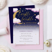 Twinkle Little Star Rosa Girl Baby Shower