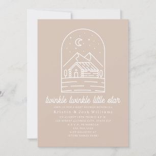 Twinkle Little Star Rosa Girl Baby Shower Inbjudningar